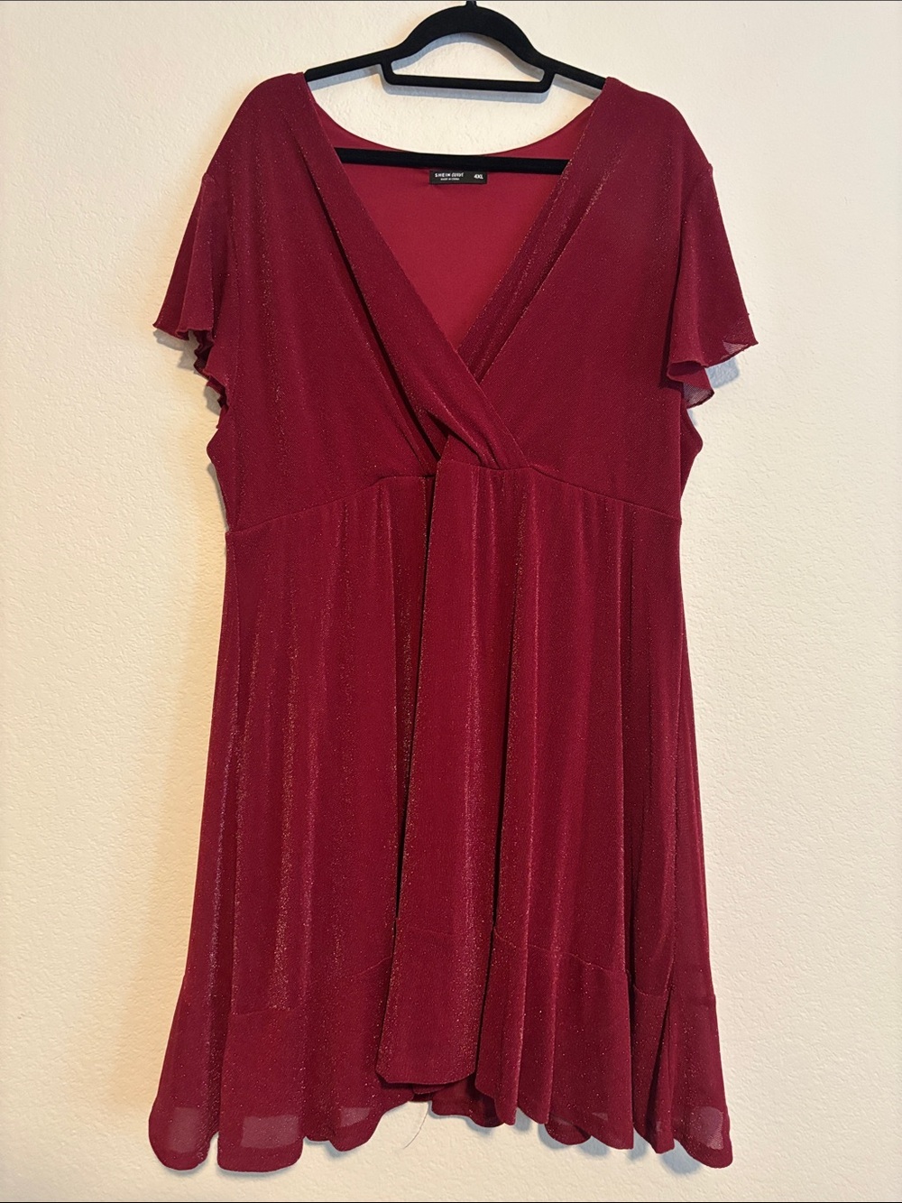 SHEIN Burgundy Sparkle Mini Dress